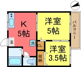 第一藤栄ハイツ【2階】の間取り