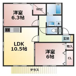 ヴィラ・メルベーユII【1階】の間取り