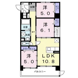 セレノ・カーサ 塩屋【3階】の間取り