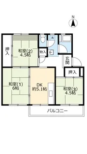 UR桂木【3階】の間取り