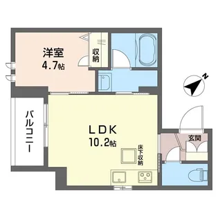 レジアヒル東中野【1階】の間取り
