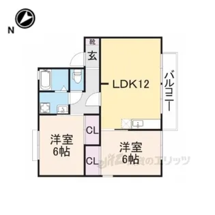 グリーンタウン杉原A棟【2階】の間取り