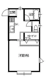 ハピネスつきがおかB【1階】の間取り