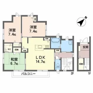 オランジュメゾン【2階】の間取り
