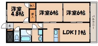 日宝ポニクレール府中【4階】の間取り