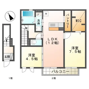 クレール東松阪II【2階】の間取り