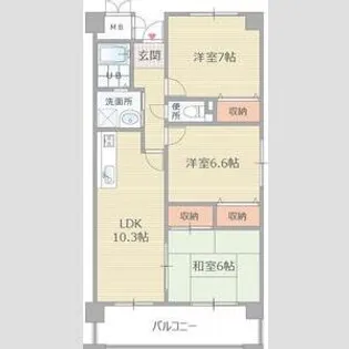 ウエストインヒルズ【5階】の間取り