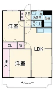 2LDKの間取り画像