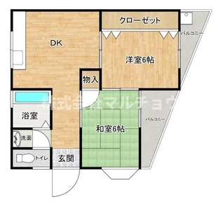 サンライズ上万呂【1階】の間取り