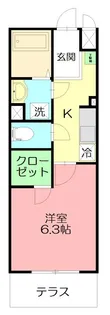 カレッジヒルズB【1階】の間取り