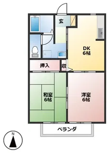 グリーンパークはやのB棟【2階】の間取り
