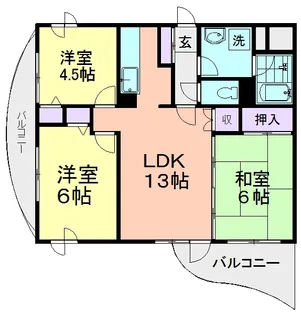 グラントルム弐番館【8階】の間取り