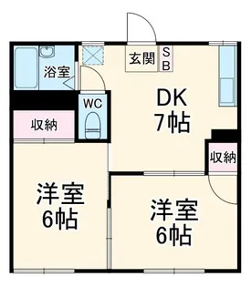 2DKの間取り画像