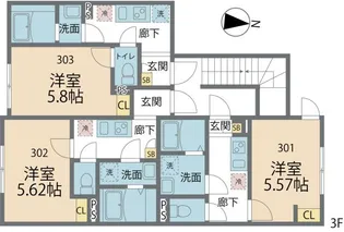 カインドネス蕨V【3階】の間取り