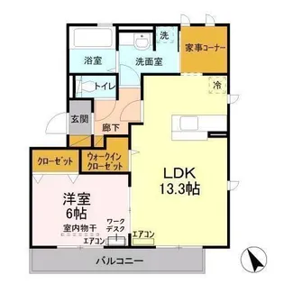 クレーストS【3階】の間取り