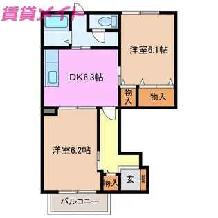 ランドマーク 2002 1【1階】の間取り