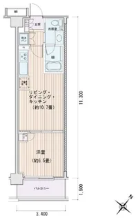 エスティメゾン豊洲レジデンスE【3階】の間取り