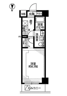 東京都荒川区東日暮里2【マンション】の間取り