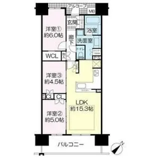 ファインレジデンス南草津【2階】の間取り