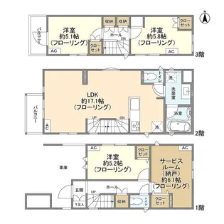 東京都足立区六月1【一戸建】の間取り