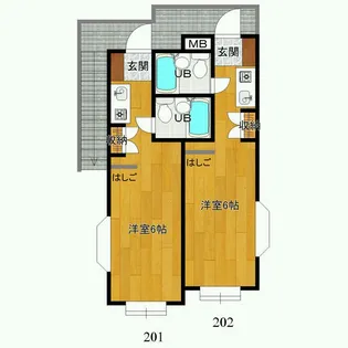ホワイトハイツ桜ヶ丘2号棟【2階】の間取り