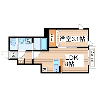 【新築】ディアコートII A棟【1階】の間取り