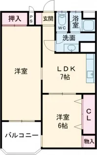 シャトー東香里【2階】の間取り