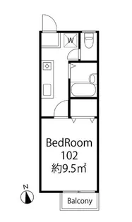フラワーハイツ【1階】の間取り