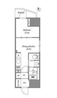 ディームス上野 旧nido上野【12階】の間取り