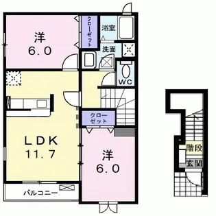 ラック・アビタシオン【2階】の間取り