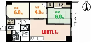 シャルマン財官II【6階】の間取り