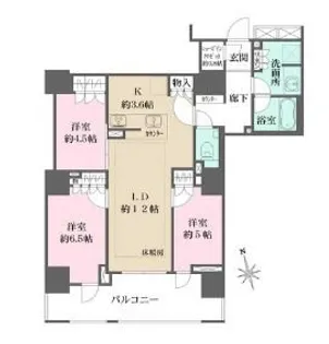 ザパークハウス戸塚フロント【8階】の間取り