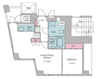 レジディアタワー乃木坂【3階】の間取り