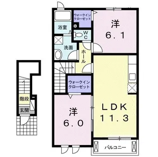 ヴェルデ・コッリーナ II【2階】の間取り