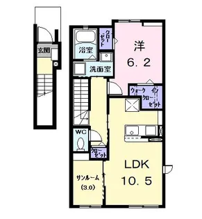 エルディーアールB【2階】の間取り