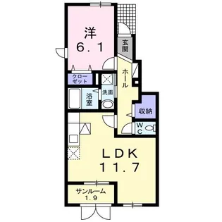 ベルマネーレII【1階】の間取り