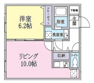 クラージュ中野【1階】の間取り