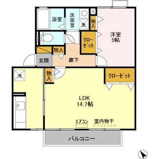 ハイツ クリノン【2階】の間取り