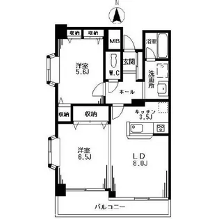 ヒルズ玉川【2階】の間取り