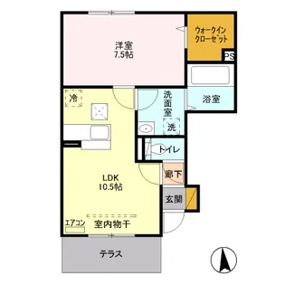 D-ROOMソラーナ 102【1階】の間取り