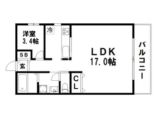 カローレ御所南【4階】の間取り