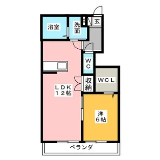 プランドール富士A【1階】の間取り