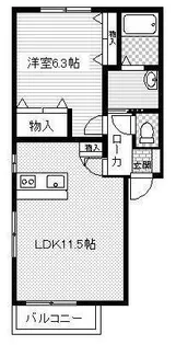 ディアスS B棟【2階】の間取り