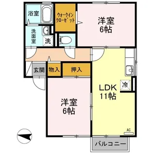 フローラルアベニューB【2階】の間取り