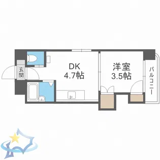 INOVE札幌大通南【6階】の間取り