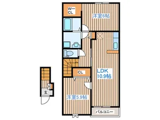 ベルソレイユI【2階】の間取り