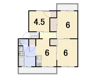 ラ・トゥール高松町F1【1階】の間取り