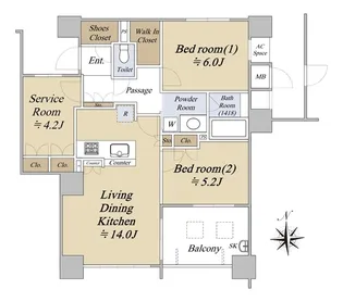 アメニティ山科駅前【6階】の間取り
