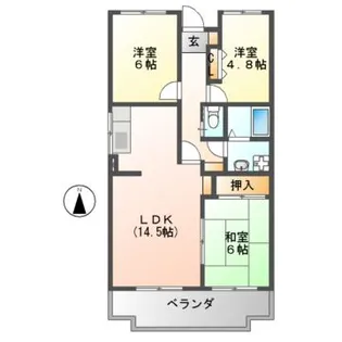 ゑびす若林【1階】の間取り