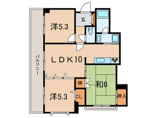 ブランシ-ル芦屋【2階】の間取り